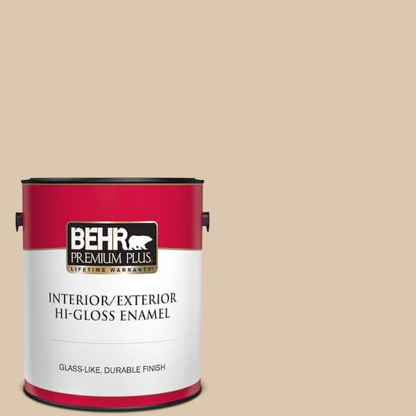 BEHR PREMIUM PLUS 1 gal. #N270-2 Lentil Hi-Gloss Enamel Interior/Exterior Paint