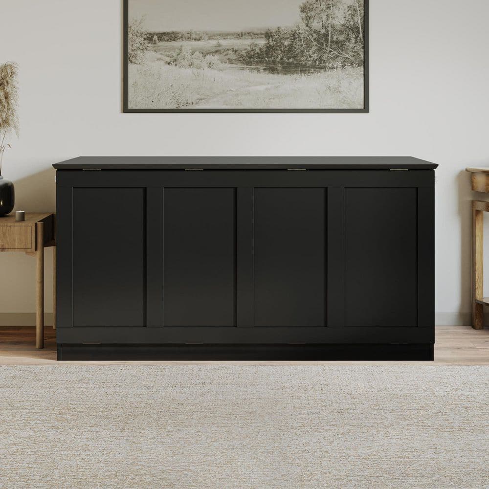 Westfield Black Wood Frame Queen Low Profile Murphy Bed Chest with 6 in. Mattress - thumbnail 7