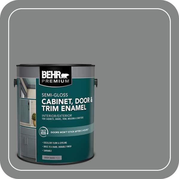 1 gal. #PFC-63 Slate Gray Semi-Gloss Enamel Interior/Exterior Cabinet, Door & Trim Paint