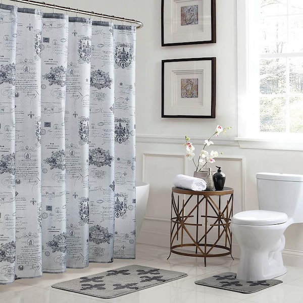 Bath Fusion Fleur De Lis 18 In X 30, Shower Curtain Ideas For Grey Bathroom