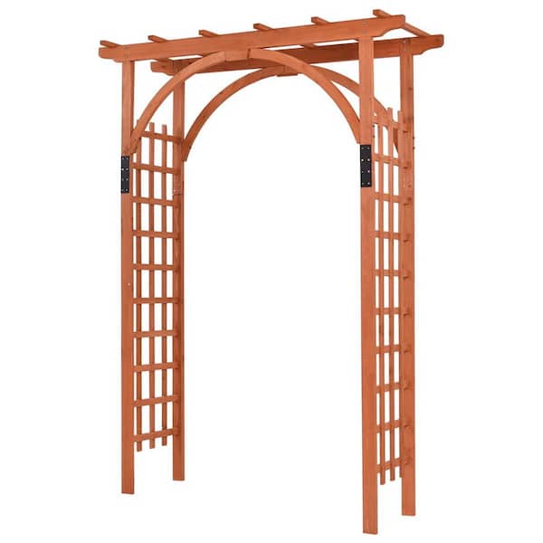 Unbranded 85 in. H x 24 in. W Wooden Premium Outdoor Cedar Arbor