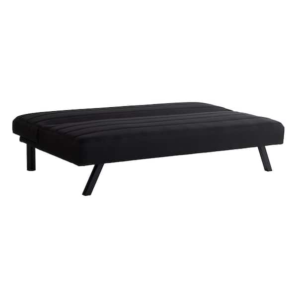 Serta Delano 66.1 in. Black Polyester Twin Size Futon 123A046BLK