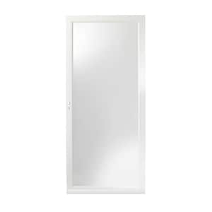4000 Series 32 in. x 80 in. White Left-Hand Full View Aluminum Storm Door - Laminated Safety Glass