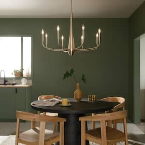 Deela 36 in. 8-Light Champagne Bronze Modern Candle Circle Chandelier for Dining Room