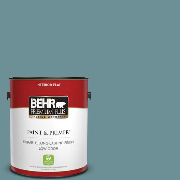BEHR PREMIUM PLUS 1 gal. #510F-5 Bayside Flat Low Odor Interior Paint & Primer