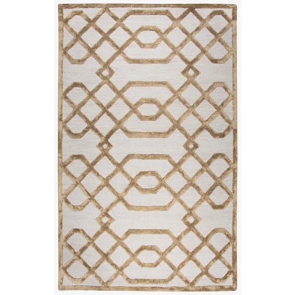 Unbranded Madison Cream/Tan 5 ft. x 8 ft. Geometric Area Rug
