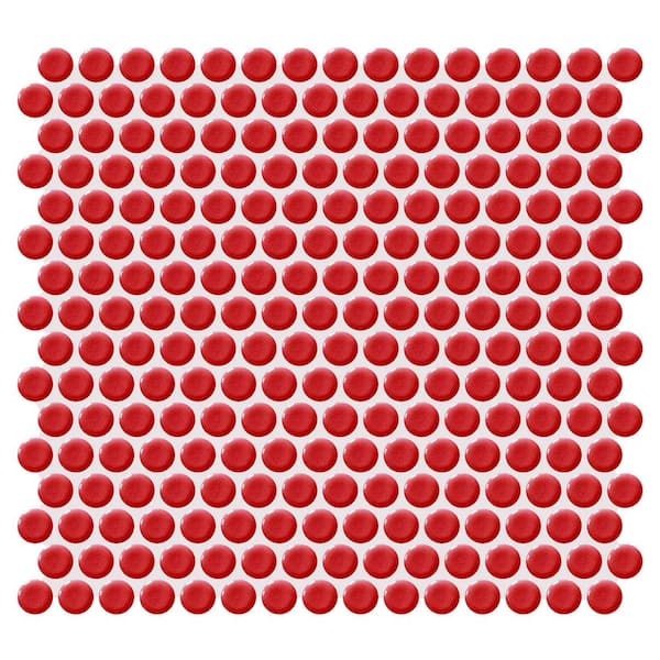Daltile Restore Cherry Red 12 in. x 12 in. Glazed Porcelain Penny Round Mosaic Tile (900 sq. ft./Pallet)