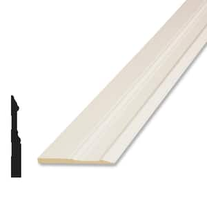 5/8 in. D x 5 in. W x 96 in. L MDF Primed White Baseboard Moulding Pack (6-Pack)