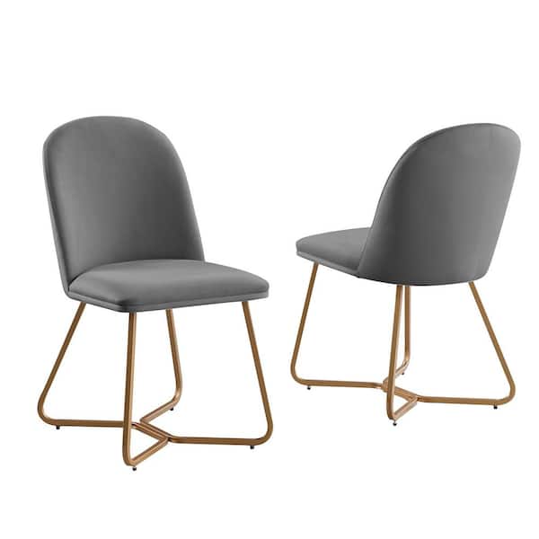 Morden Fort Accent Chairs With Cross Legs for Dining and Living Room-Gray