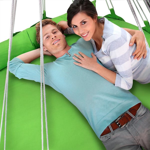 Sorbus Round 56 in. Disc Swing for Kids Green Premium Cotton Double Hammock  Daybed Swing with Pillow SWG-NST-G - The Home Depot