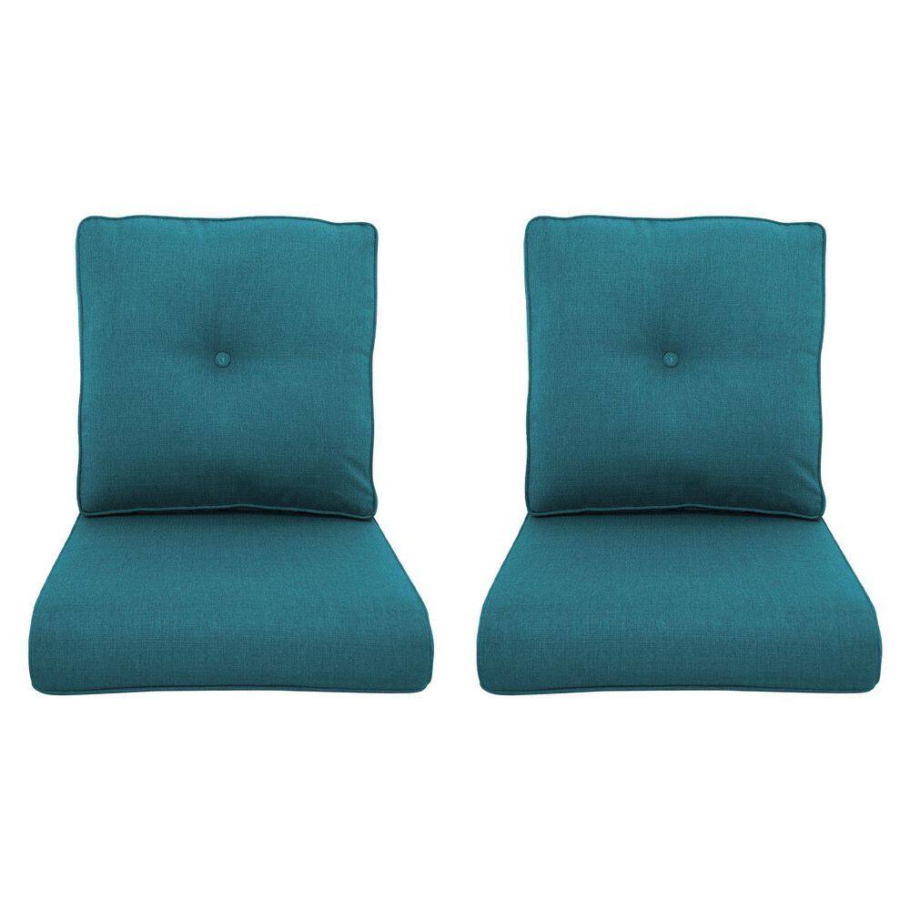 ArcLine 22 in. x 25 in. 4-Piece Deep Seating Outdoor Lounge Chair Cushion Set in Peacock Green with Center Button price history on PriceWatchPro