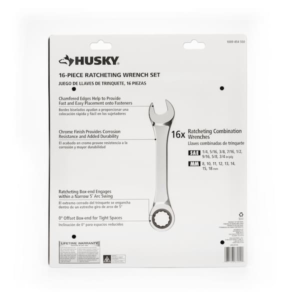 Husky - SAE and Metric Ratcheting Wrench Set (16-Piece)