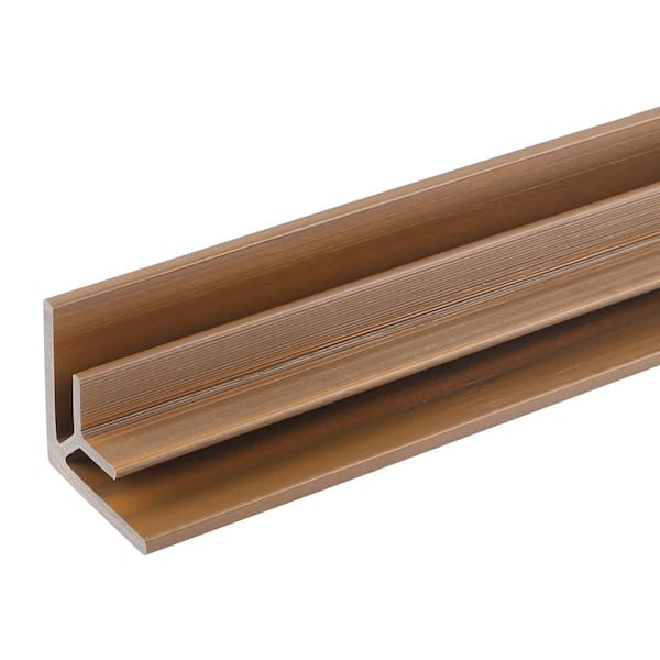 All Weather System 2.8 in. x 2.8 in. x 8 ft. Composite Siding Inside Corner Trim in Peruvian Teak Board