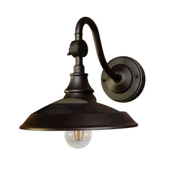 Dark Bronze Solar/Battery Operated Outdoor Barn Light Sconce