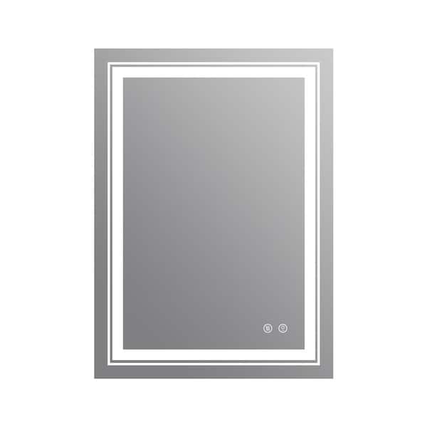 Unbranded 28 in. W x 20 in. H Frameless Rectangular Anti-Fog Wall Mounted Bathroom Vanity Mirror