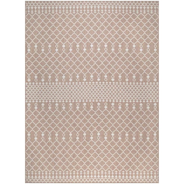 Nourison Positano Beige 8 ft. x 10 ft. Moroccan Contemporary Area Rug
