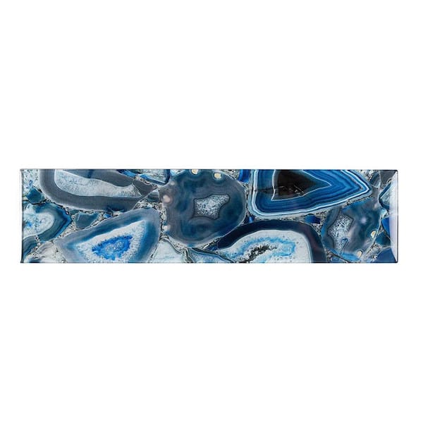 Apollo Tile Carnelian 3 in. x 12 in. Glossy Blue Glass Subway Wall and Floor Tile (5 sq. ft./case) (20-pack)