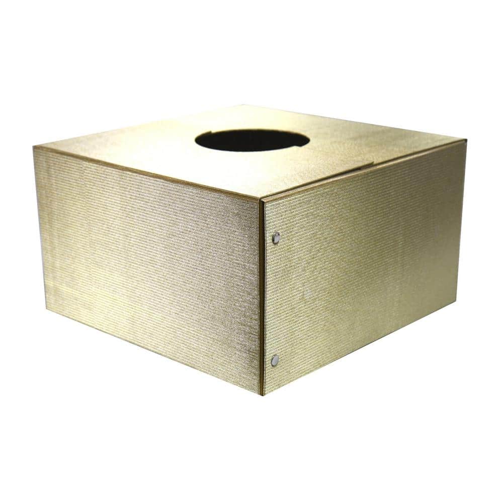 6 in. Dia Deluxe Sparkle Silver/Gold Stripe Design Tree Skirt Box