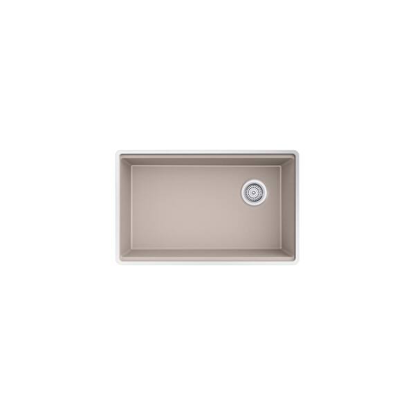 KOHLER Billings Granite Composite 29 in. Undermount Single Bowl Workstation Kitchen Sink in Matte Taupe