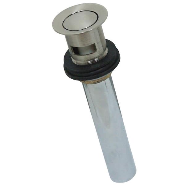 Kingston Brass Trimscape 22-Gauge Push Pop-Up Bathroom Sink Drain, Brushed Nickel with Overflow