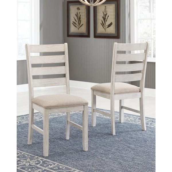 Skempton White Polyester with Cushion Side Chair Set of 2