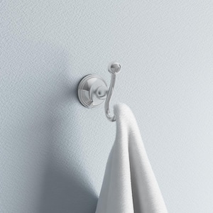 Crestfield Double Towel Hook Bath Hardware Accessory in Polished Chrome