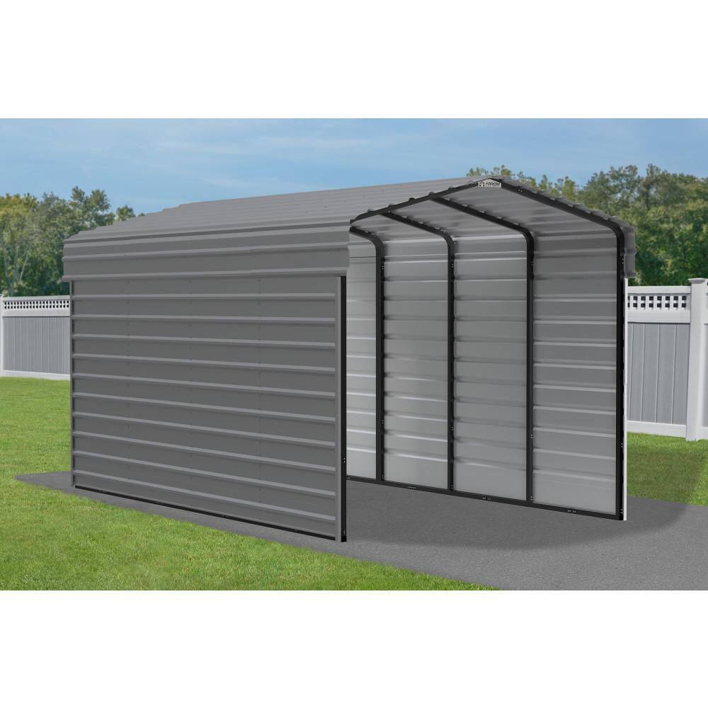 10' x 20' Charcoal Steel Carport Kit with Enclosure