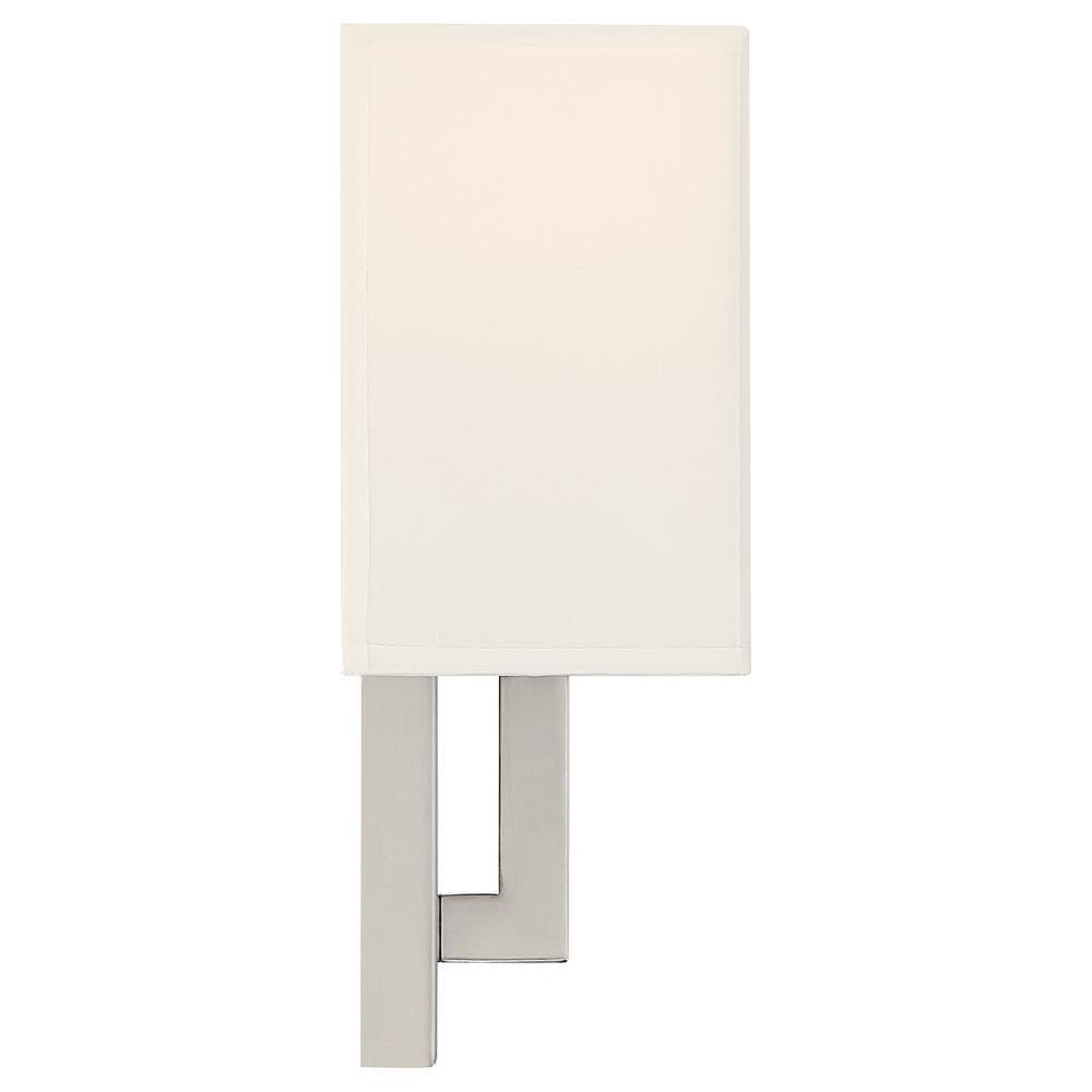 Mid Town Brushed Steel LED Wall Sconce with Milky Shade