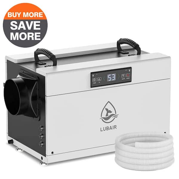 Edendirect 145 pt. 6,000 sq.ft. Bucketless Commercial Dehumidifier in White with Drain Hose, for Crawl Space