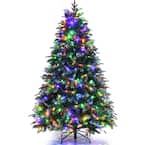6 ft. Pre-Lit Artificial Christmas Tree Hinged Xmas Tree With 11 Flash Modes