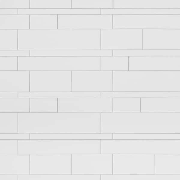 Ivy Hill Tile Luxe Core Railroad White 11.81 in. x 11.81 in. SPC Peel and Stick Tile (0.96 Sq. Ft. / Sheet)
