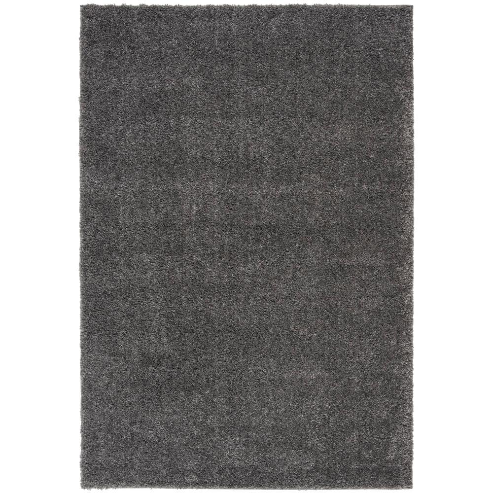 Elysian Gray 47" Round Synthetic Shag Area Rug