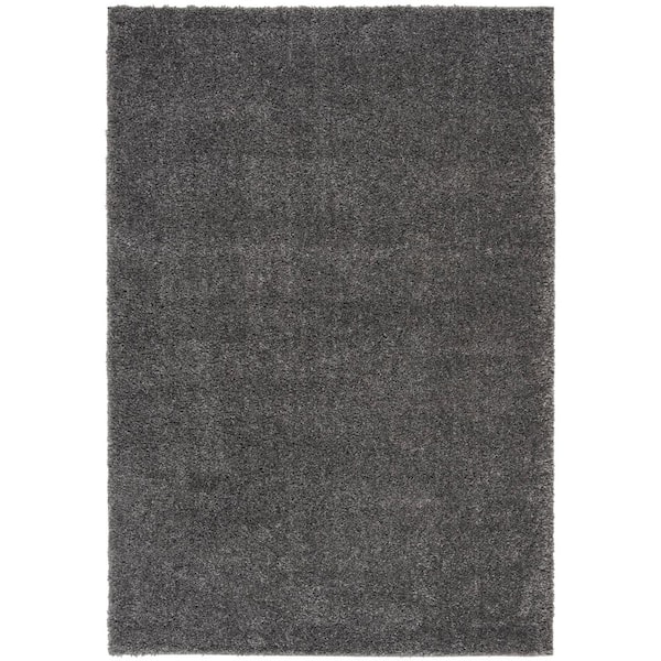 August Shag 6 ft. x 8 ft. Gray Solid Area Rug