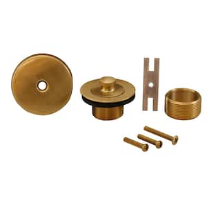 Lift and Turn Bath Tub Drain Conversion Kit with 1-Hole Overflow Plate in Brushed Bronze