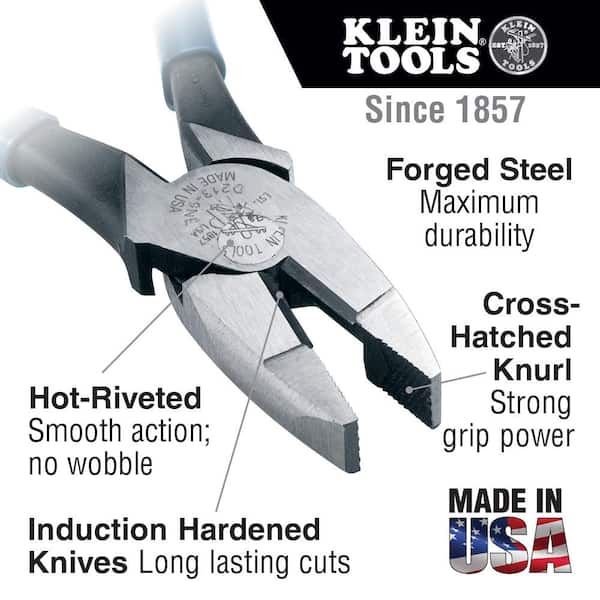 Klein Tools 9 in. High Leverage Side Cutting Pliers D213-9NESEN - The Home  Depot