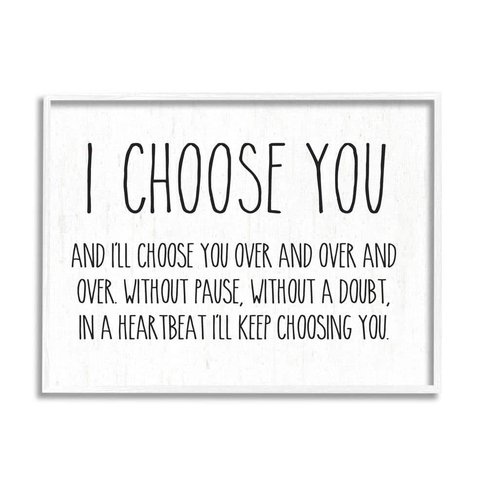 I Choose You Romantic Love Quote Casual Design By Lettered and Lined Framed Typography Art Print 20 in. x 16 in. price history on PriceWatchPro