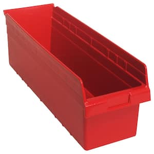 Store-Max 8 in. Shelf 6.9 Gal. Storage Tote in Red (6-Pack)