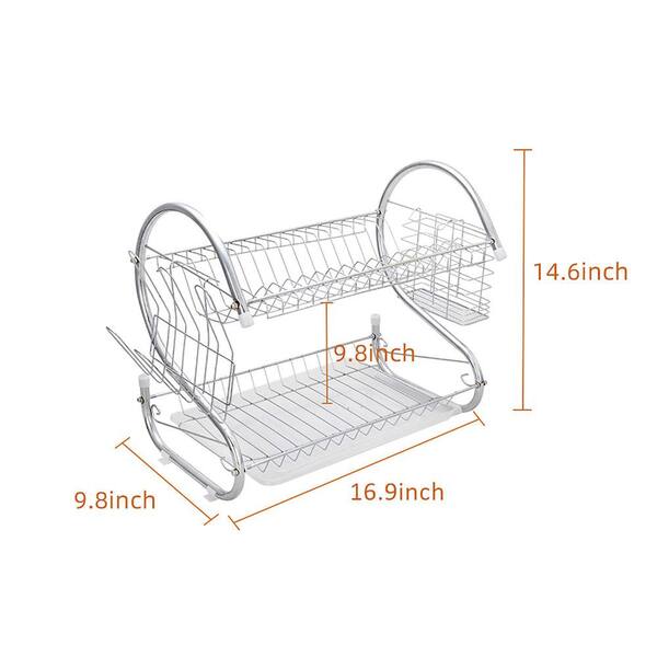 Multifunctional S-Shaped Dual Layers Dish Racks Bowls and Dishes and  Chopsticks and Spoons Collection Shelf Dish Drainer LNN-SY110503348 - The  Home Depot