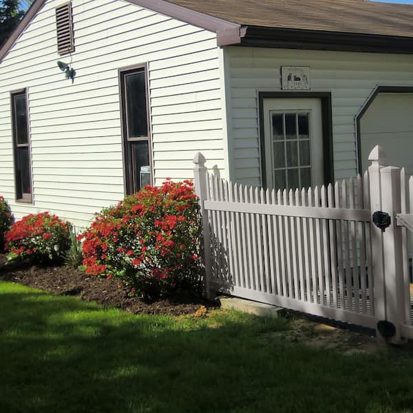 Barrington 5 ft. H x 8 ft. W Tan Vinyl Picket Fence Panel Kit