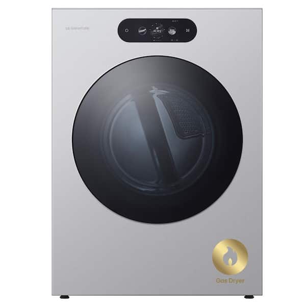 SIGNATURE 9.0 cu. ft. Vented Mega Capacity Stackable Smart Gas Dyer in Brushed Platinum Steel with AI Sensor Dry