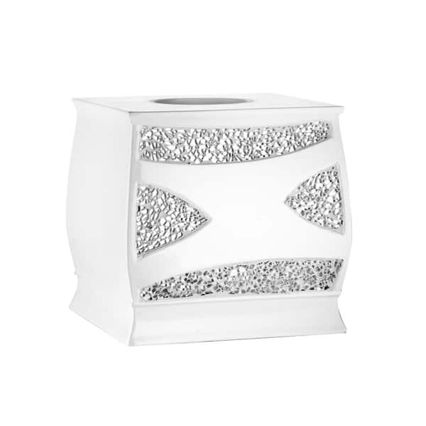 Popular Bath Products Sparkling Tissue Box in White