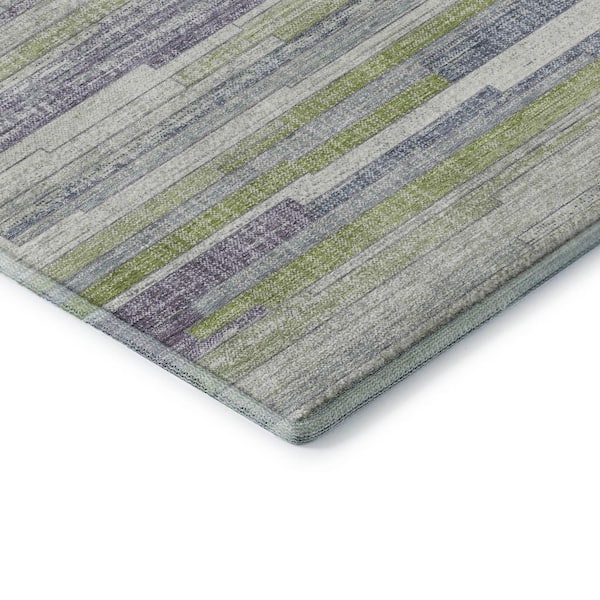 Mayfield Premium Machine Washable Abstract AMF2000 Aloe 9 ft. x 12 ft. Area Rug
