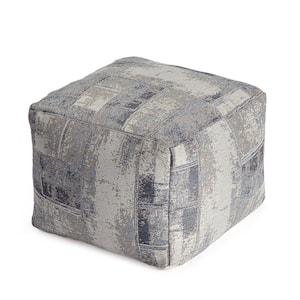 Biarritz 22 in. x 22 in. x 16 in. Gray and Ivory Pouf