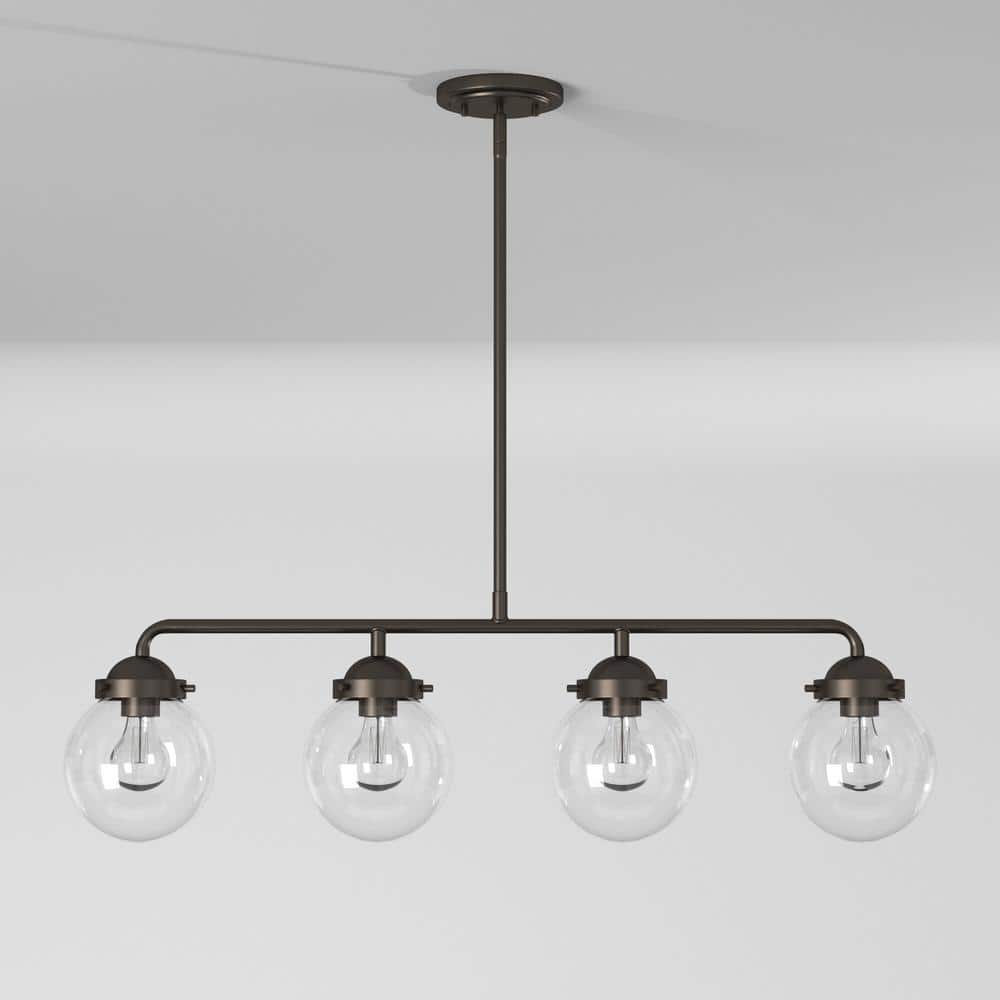 Knoll Modern Globe 4-Light Island Pendant in Oil Rubbed Bronze