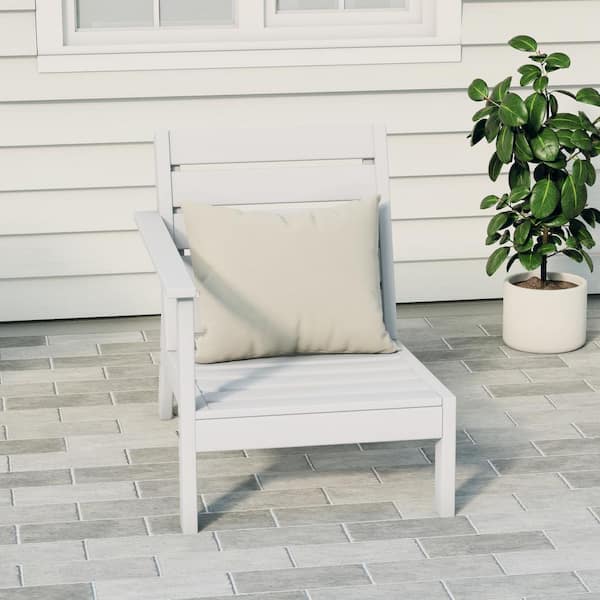 Birchwood Outdoor Patio Deep Seating HDPE Lounge Chair with Left Facing Arm in White