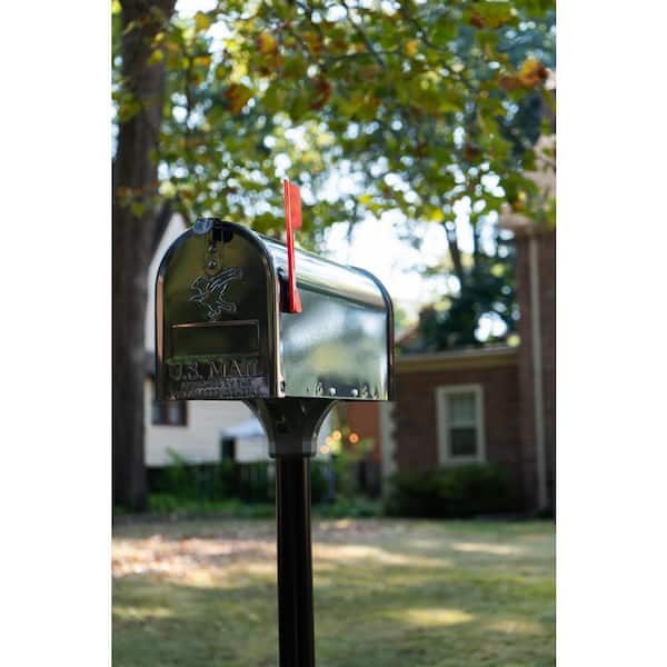 Coolidge 2 in. Dia In-Ground Steel Mailbox Post Black