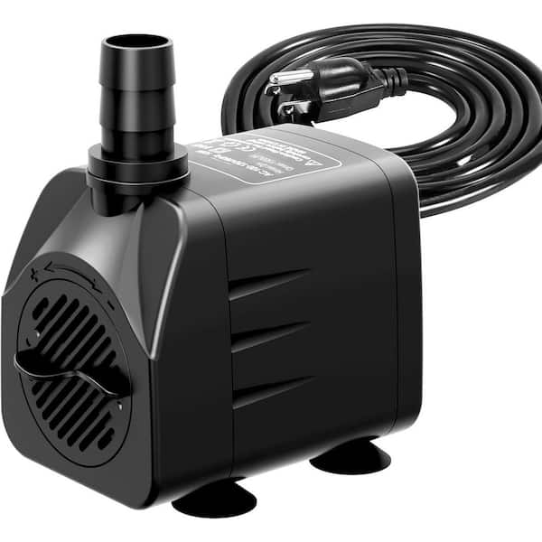 Submersible Pump 400 GPH Auto-Shut-Off 6.5 ft. High Lift for Fountains Hydroponics Ponds Aquariums