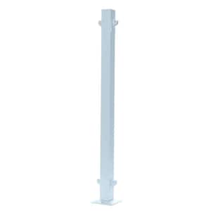 3-1/6 ft. x 2 in. x 2 in. Aluminum White Inline Railing Post