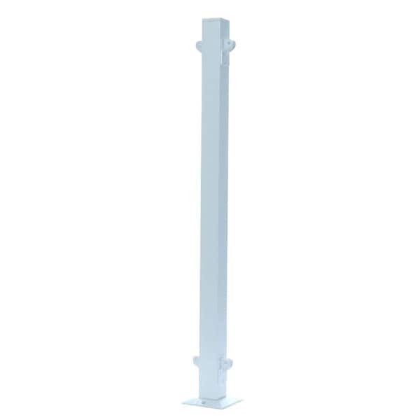 UDECX 3-1/6 ft. x 2 in. x 2 in. Aluminum White Inline Railing Post