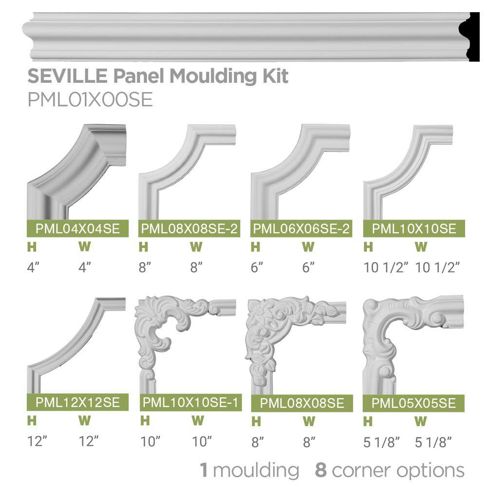 Gray Primed Polyurethane Seville Panel Moulding Corner